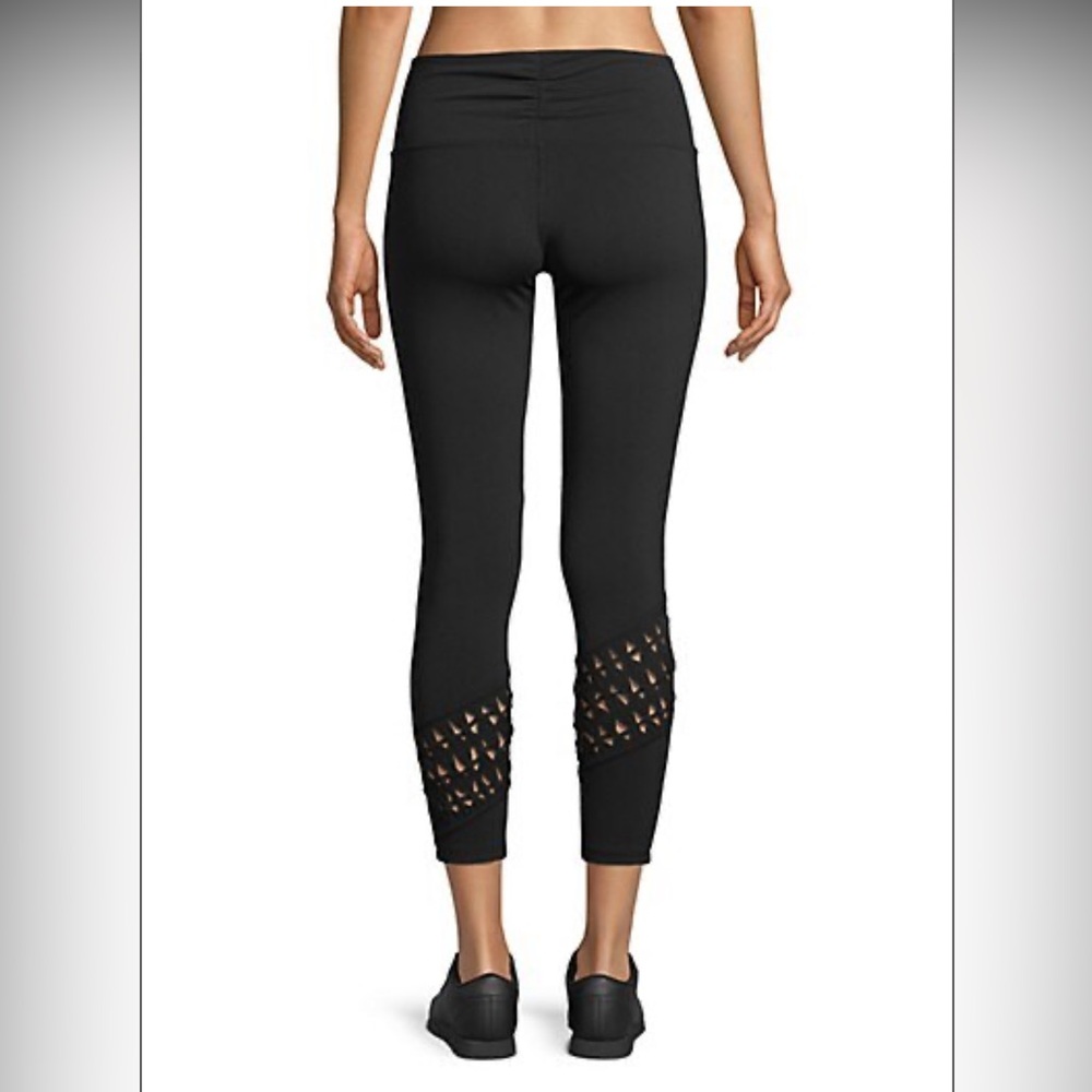 FP Movement Leggings Women’s XS Black Revelation Free People Macrame Cutouts